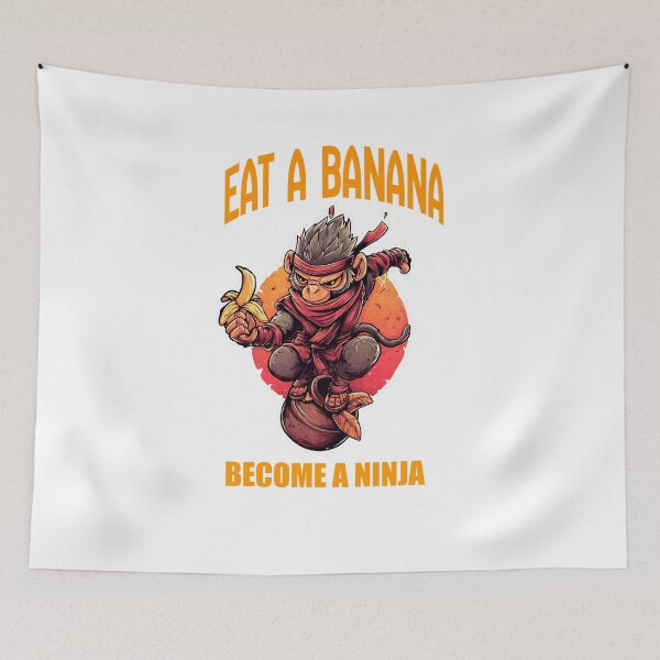 Item preview, Ninja Monkey Eat a Banana designed and sold by PigmalionArt.