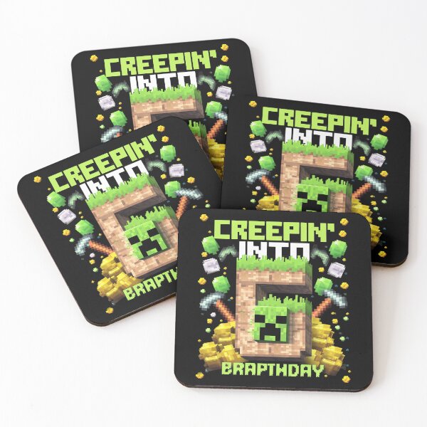 Item preview, 6th Birthday Gamer Pixel Creepin’ Into 6 Video Game Party 3  designed and sold by MarkLeedsArt.