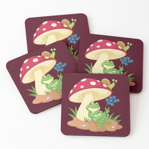 Item preview, Cute Frog-Mushroom Snail Forget Me Not Forest Fairy Tale classic design designed and sold by anandsiva2703.