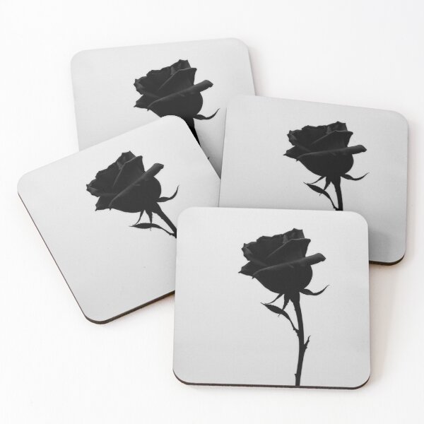 Artikelvorschau, Minimalistische Kunst mit schwarzer Rosensilhouette – Elegantes gotisches Blumendesign entworfen und verkauft von EllDAV777.