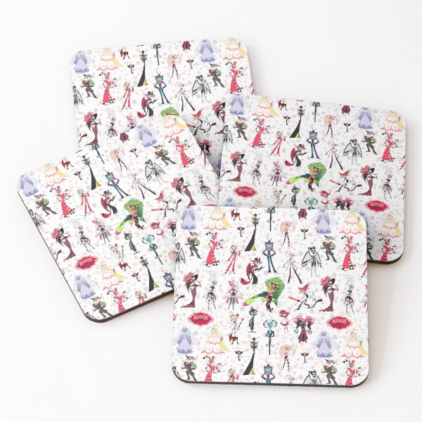 Item preview, Hazbin Hotel Hear My Hope Overlords Seamless Pattern w/ Splatter Background designed and sold by Playful Patternz.