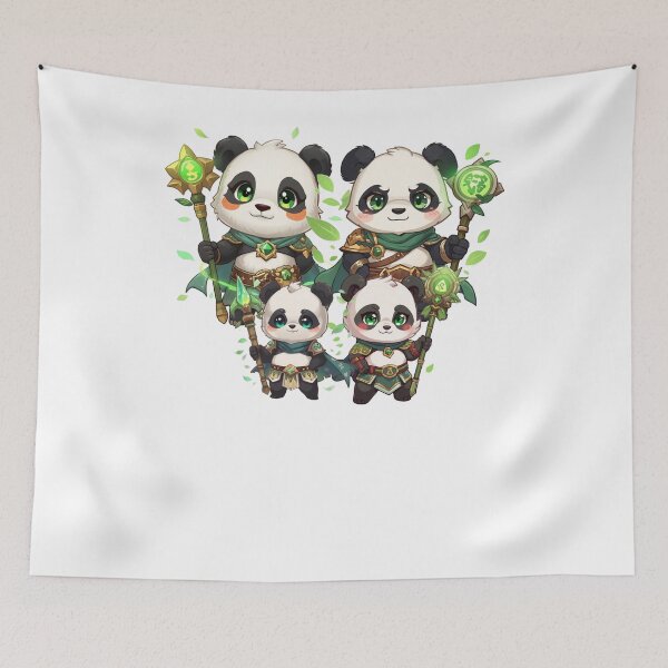 Item preview, Greenbloom Panda Family – Guardians of Nature’s Heart | Monzora Fantasy World designed and sold by Monzora.