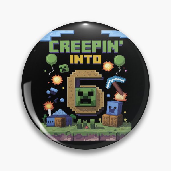 Item preview, 6th Birthday Gamer Pixel Creepin’ Into 6 Video Game Party 8  designed and sold by MarkLeedsArt.