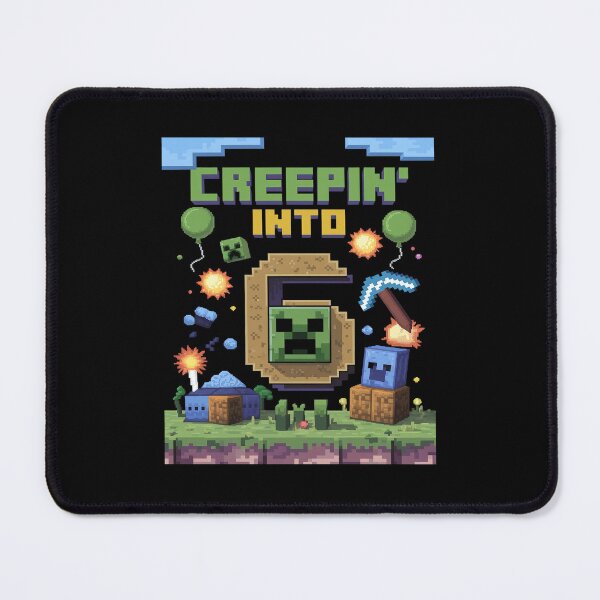 Item preview, 6th Birthday Gamer Pixel Creepin’ Into 6 Video Game Party 8 designed and sold by MarkLeedsArt.