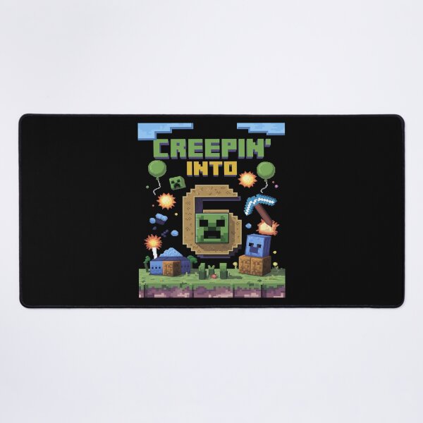Item preview, 6th Birthday Gamer Pixel Creepin’ Into 6 Video Game Party 8 designed and sold by MarkLeedsArt.