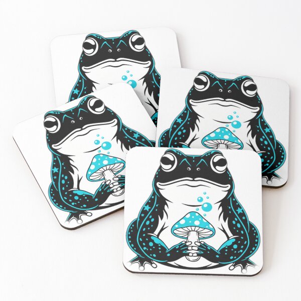 Item preview, Cute Mystic Frog Holding a Turquoise Magic Mushroom designed and sold by RebellDancer.