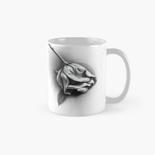 Item preview, Wilted Rose Pencil Drawing Black and White Floral Art designed and sold by EllDAV777.