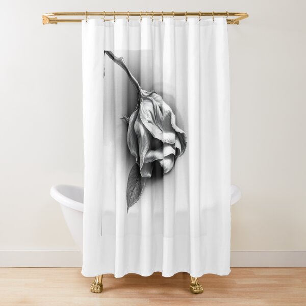 Item preview, Wilted Rose Pencil Drawing Black and White Floral Art designed and sold by EllDAV777.