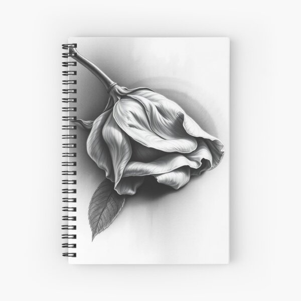 Item preview, Wilted Rose Pencil Drawing Black and White Floral Art designed and sold by EllDAV777.