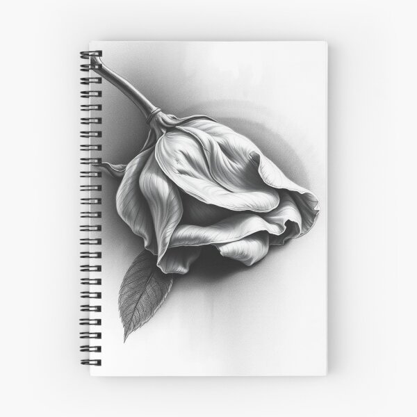 Item preview, Wilted Rose Pencil Drawing Black and White Floral Art designed and sold by EllDAV777.