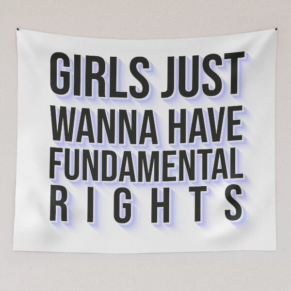 Item preview, Girls Just Wanna Have Fundamental Rights – Feminist Equality Typography designed and sold by ArtsyExplorer.