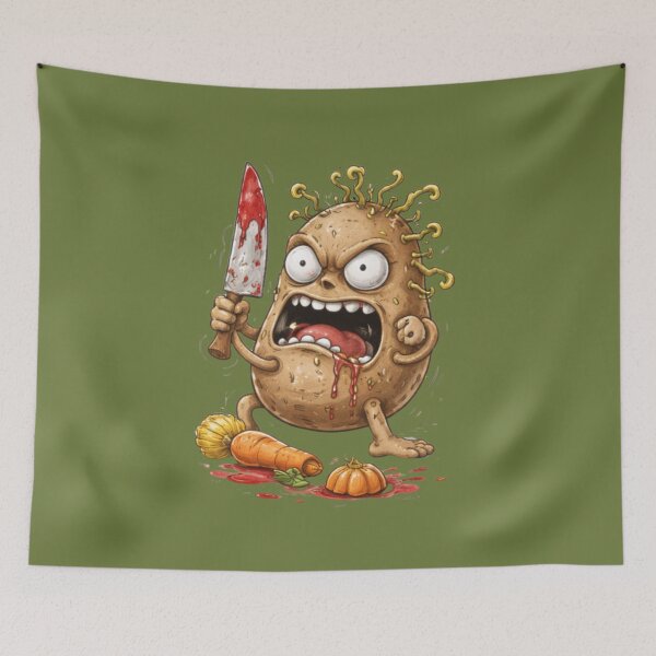 Item preview, Unhinged Potato Cartoon – Chaotic Ugly Food Character designed and sold by Ivy-Triggs.