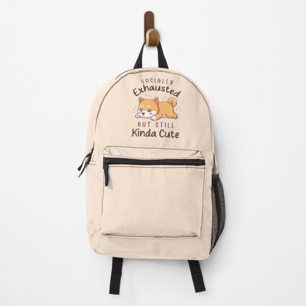 Item preview, Socially Exhausted But Still Cute - Kawaii Shiba Inu Dog Illustration designed and sold by Brogress Project.