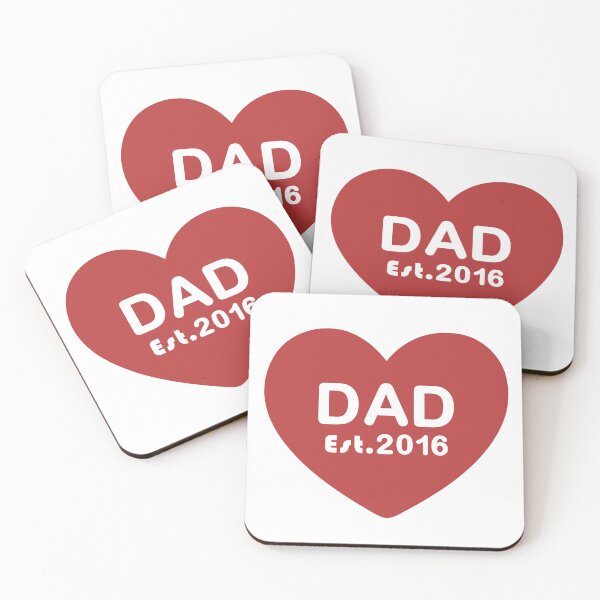 Item preview, Dad Est. 2016 Red Heart Typography | Father Love Minimal Design designed and sold by ColorNestStudio.
