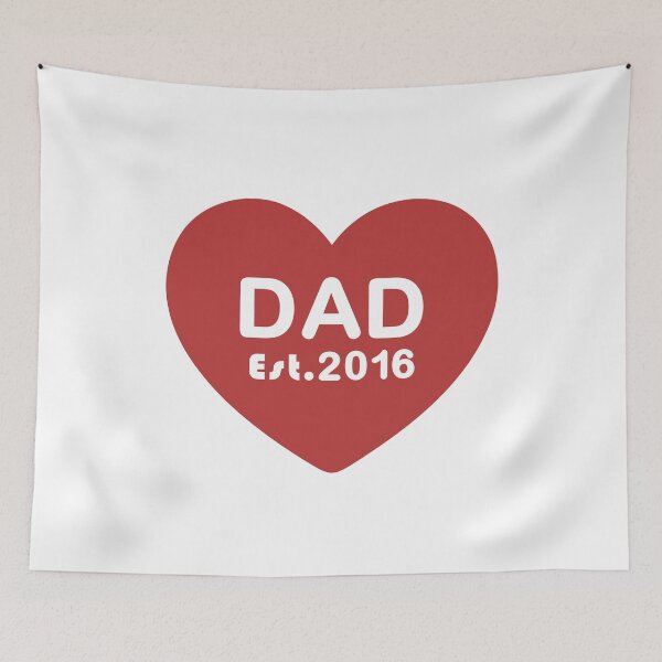 Item preview, Dad Est. 2016 Red Heart Typography | Father Love Minimal Design designed and sold by ColorNestStudio.