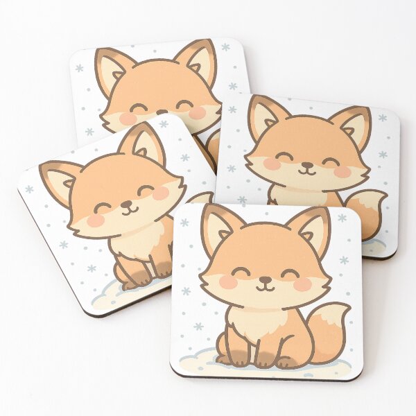 Item preview, Kawaii Fox Sitting in Snow designed and sold by Fernova.