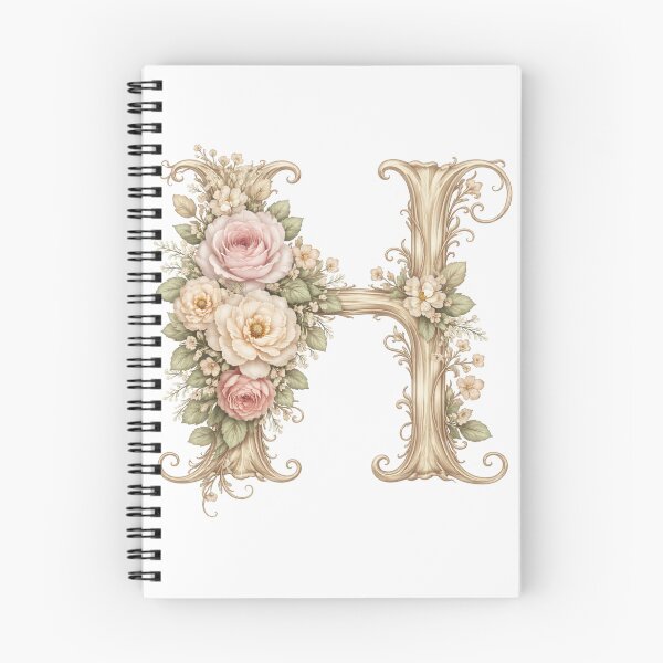 Item preview, Ornate Floral Letter H – Vintage Botanical Initial Art designed and sold by DvRose-.