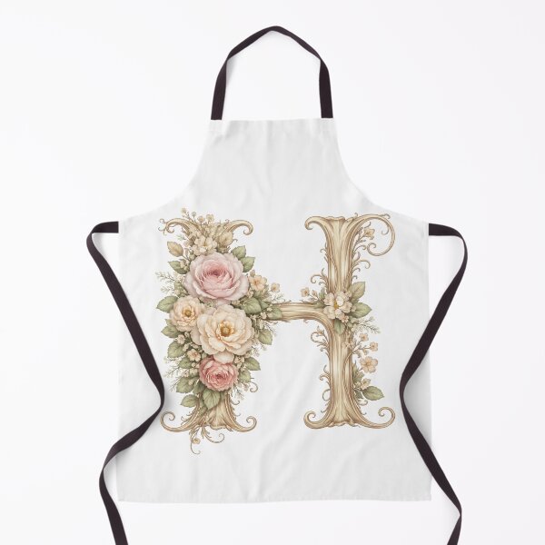 Item preview, Ornate Floral Letter H – Vintage Botanical Initial Art designed and sold by DvRose-.
