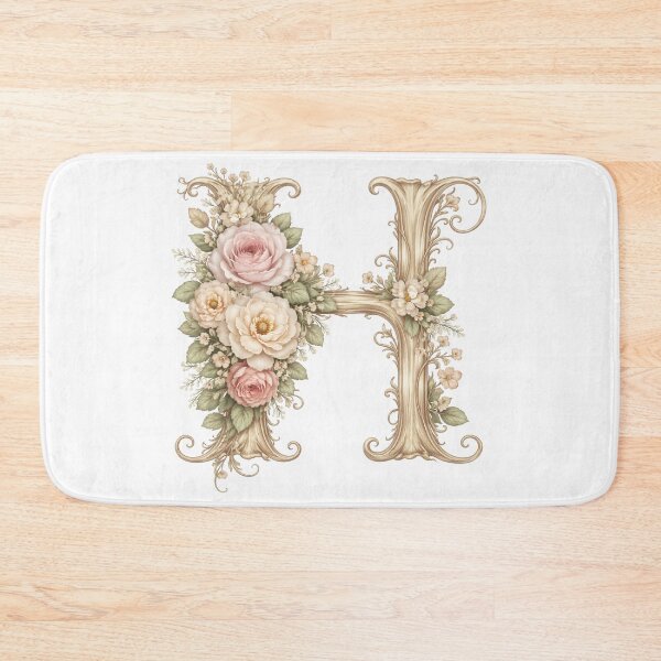 Item preview, Ornate Floral Letter H – Vintage Botanical Initial Art designed and sold by DvRose-.