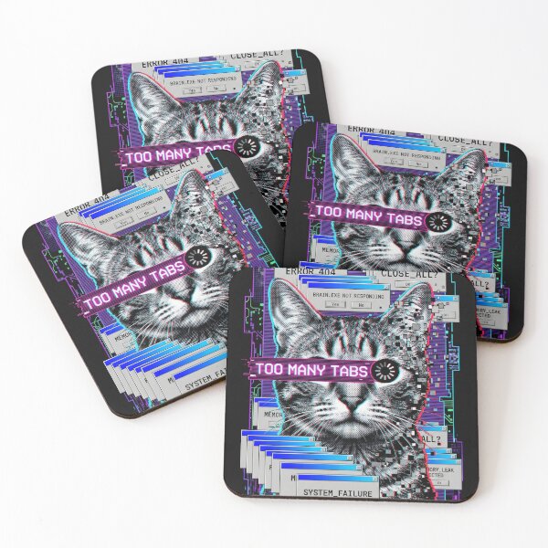 Item preview, My Brain Has Too Many Tabs Open Funny Cat Vector – Witty Multitasking Humor designed and sold by devilfronty.