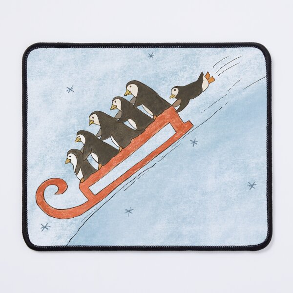 Item preview, Penguins sledding in the snow designed and sold by Harriet Wenske.