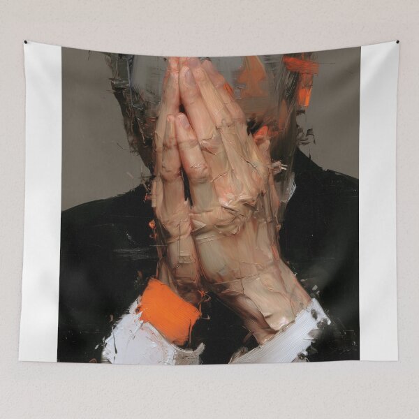 Item preview, Abstract portrait with praying hands designed and sold by lautir.