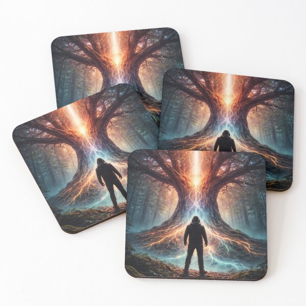 Item preview, Threshold of Energy – Cosmic Tree Portal Fantasy Wall Art designed and sold by the-dovlat.