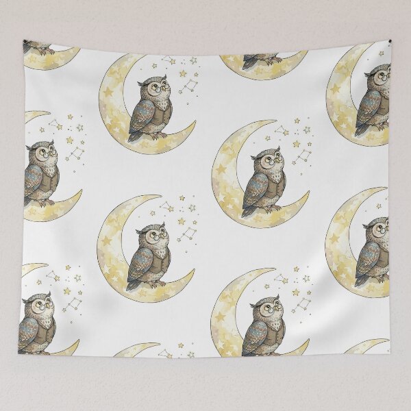 Item preview, Pagan Art: Moon Gazing Owl designed and sold by bapupa.