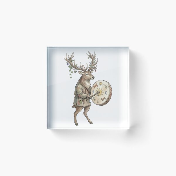 Item preview, Pagan Art: Solstice Deer Drummer designed and sold by bapupa.