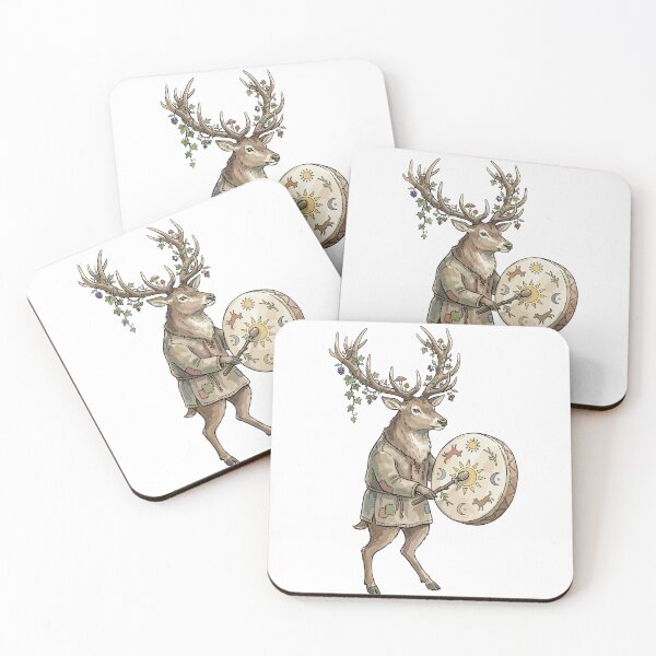 Item preview, Pagan Art: Solstice Deer Drummer designed and sold by bapupa.
