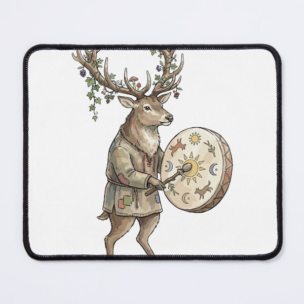 Item preview, Pagan Art: Solstice Deer Drummer designed and sold by bapupa.