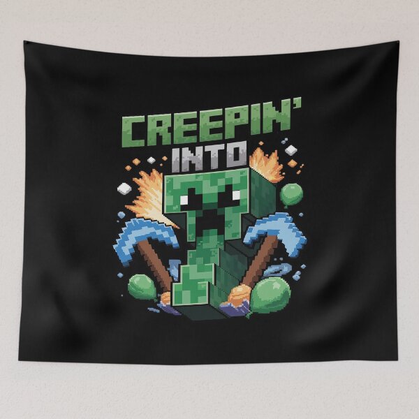 Item preview, 7th Birthday Gamer Pixel Creepin’ Into 7 Video Game Party  designed and sold by MarkLeedsArt.