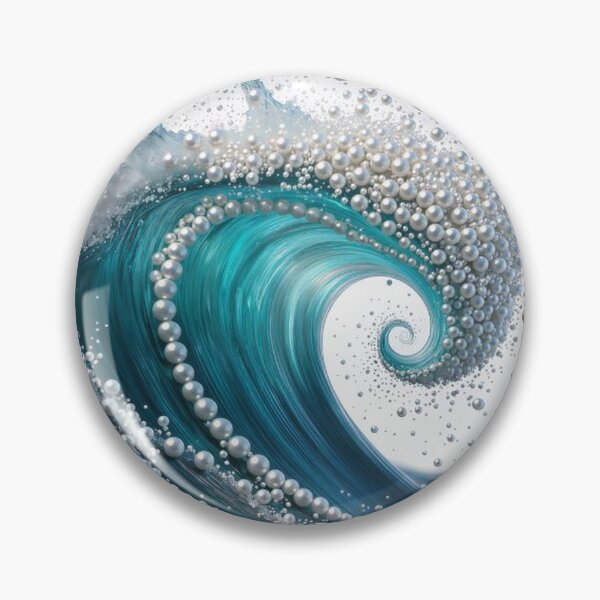 Item preview, Pearl-Studded Wave for Coastal Art Lovers designed and sold by Wonderful Designs.