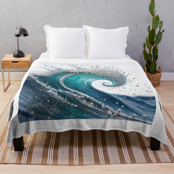 Item preview, Pearl-Studded Wave for Coastal Art Lovers designed and sold by Wonderful Designs.