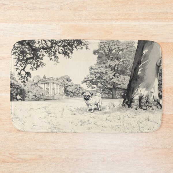 Item preview, A playful Pug in a park scene, Dogs in Motion designed and sold by CDC40.
