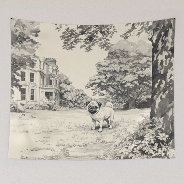 Item preview, A playful Pug in a park scene, Dogs in Motion designed and sold by CDC40.