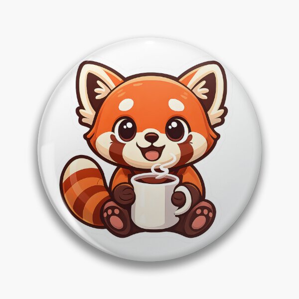 Item preview, Cute Red Panda Coffee Sticker | Cozy Sip Panda Illustration designed and sold by MCV-Designs.