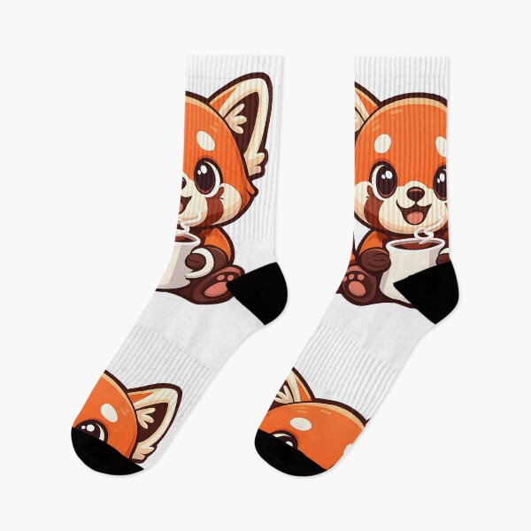 Item preview, Cute Red Panda Coffee Sticker | Cozy Sip Panda Illustration designed and sold by MCV-Designs.