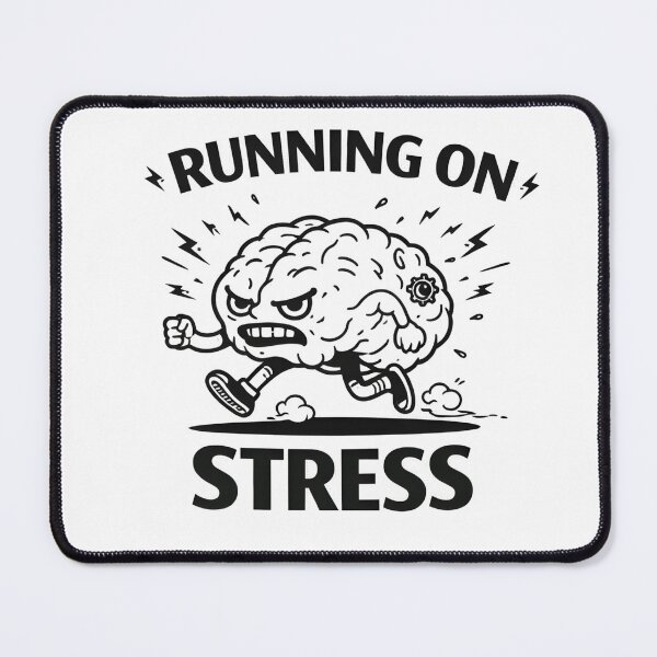 Item preview, Running on Stress – Funny Stress & Overthinking Design designed and sold by Hischers Solution.