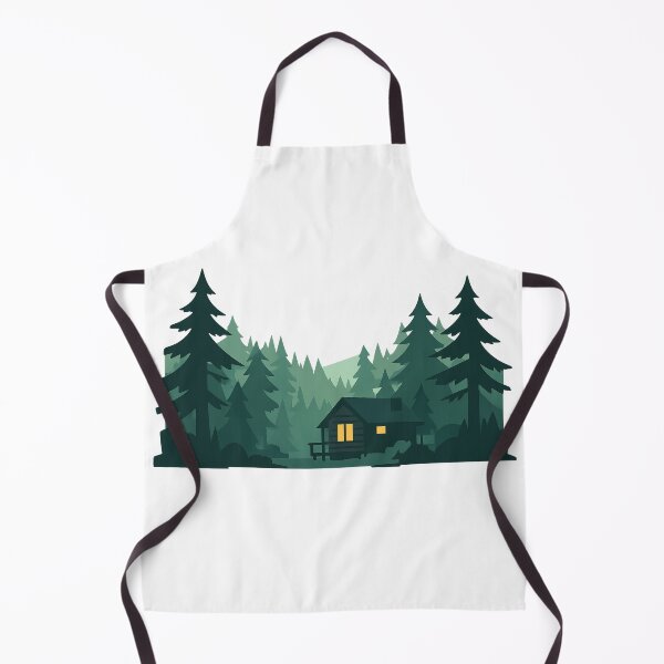 Item preview, Deep Forest Cabin – Minimalist Woodland Illustration with Warm Window Glow designed and sold by Fernova.