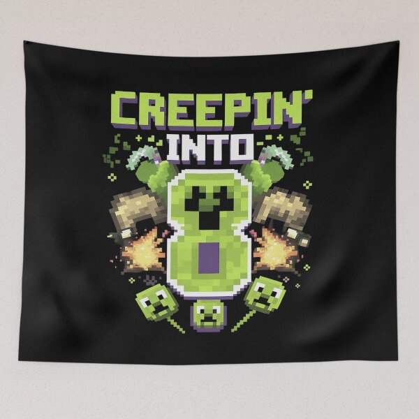 Item preview, 8th Birthday Gamer Creepin’ Into 8 Video Game Pixel Party  designed and sold by MarkLeedsArt.