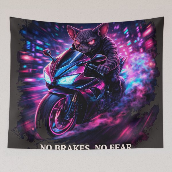 Item preview, No Brakes No Fear – Cyber Cat Rider designed and sold by Furvisors.
