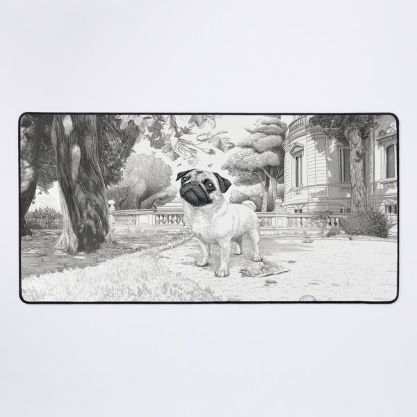 Item preview, A playful Pug in a park scene, Dogs in Motion designed and sold by CDC40.