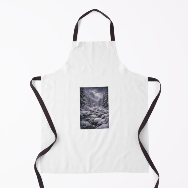 Item preview, Snowstorm in the Forest – Winter Mountain Landscape Art Print designed and sold by ZoviraDesigns.
