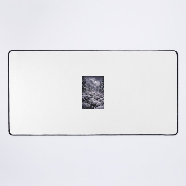 Item preview, Snowstorm in the Forest – Winter Mountain Landscape Art Print designed and sold by ZoviraDesigns.