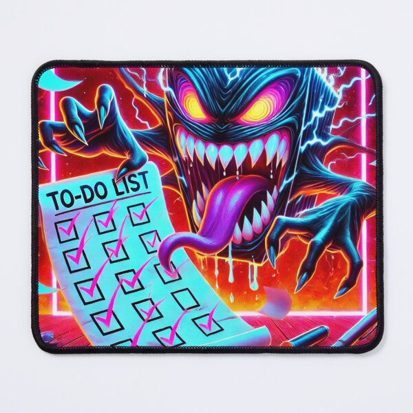 Item preview, To-Do List Demon – Neon Productivity Chaos Meme designed and sold by ComedyInkFactor.