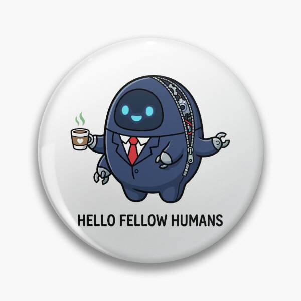 Item preview, Hello Fellow Humans – Funny AI Robot Tech Humor Design designed and sold by CreativeHymms.