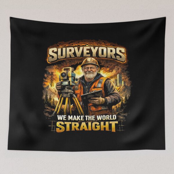 Item preview, Surveyors Shirt – “We Make The World Straight” – Survey Crew Gift Tee designed and sold by PwrCraftDesigns.