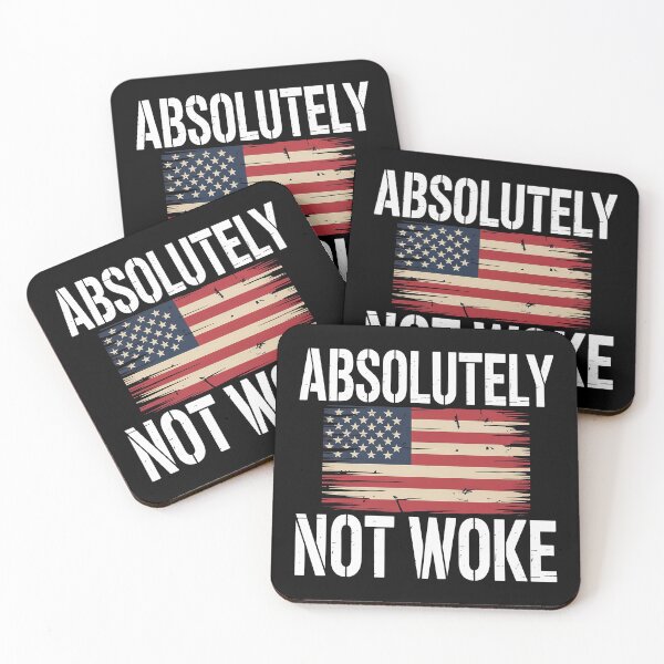Item preview, Absolutely Not Woke – Patriotic American Flag Sticker & T-Shirt designed and sold by Wicked.Teez.