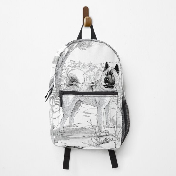 Item preview, A majestic Akita standing in a snowy landscape, Dogs in Motion designed and sold by CDC40.